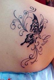jenter tilbake elegant sommerfugl tatovering bilde