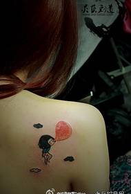 Lány vissza fúj ballon lány tetoválás minta