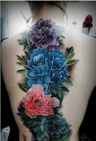 tatuaje de flores de peón fermoso peón das mulleres de moda