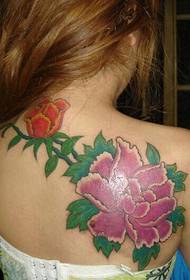 dealbh samhla tatù cùil flùr peony flùr