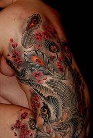 Femei cu spatele complet clasic model de tatuaj atmosferic phoenix