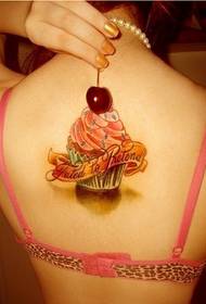 asmeninės mados moterų nugaros gražus torto tatuiruotės paveikslėlis
