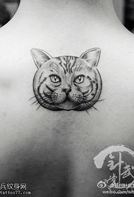 Patrón de tatuaje de gato traseiro