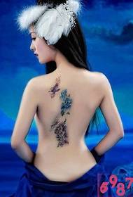 skönhet tillbaka målade tatuering bild