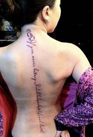 секси женски гръбнак мода популярна писмо татуировка модел картина