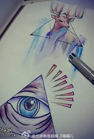 Colored Eye of the Antelope Tattoo Manuscript Picture