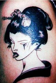 Japanesch Horror Geisha Schéinheets Tattoo Bild