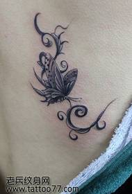 Beautiful back beautiful butterfly vine tattoo pattern