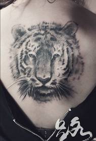 Ang mga tattoo sa likod nga tiger sa mga kababayen-an gipakigbahin sa mga tattoo