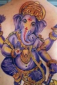 raadde een paarse olifant god tattoo foto foto aan