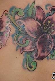 Tattoo show picture: back lily butterfly tattoo pattern