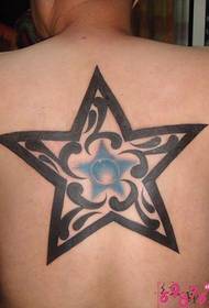 Fesyen bintang totem belakang gambar tattoo