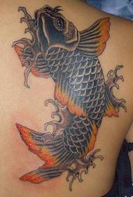 Modello del tatuaggio del calamaro posteriore - 蚌埠 immagine dello spettacolo del tatuaggio