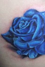 Rose Tattoo Pattern: Back Color Blue Rose Tattoo Pattern