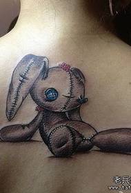 Kecantikan kembali pola kartun boneka kelinci tato