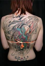 bellezza sexy torna un paru di phoenix Tattoo stampa