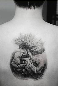 personlig mode Tillbaka liv träd tatuering bild bild