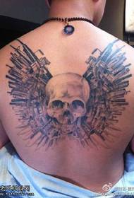 Ansikte grym tatuering mönster för dödskalle