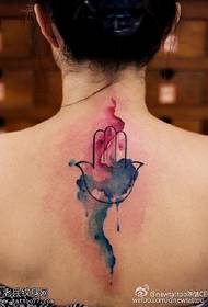 Torna acquerello come un dio Palm Tattoo Pattern
