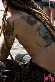 Tatuaggio di moda ragazzo personalità indietro