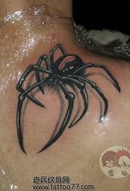 Стыльны альтэрнатыўны малюнак татуіроўкі спіны павука