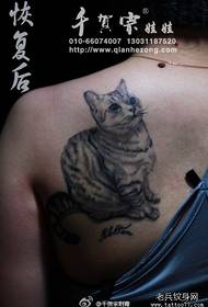 Flickor tillbaka mode söt katt tatuering mönster