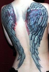 Назад модныя стыльныя татуіроўкі на крылах