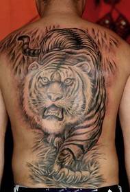 malantaŭa dominema tigro malsupren la monto tatuaje Figuro
