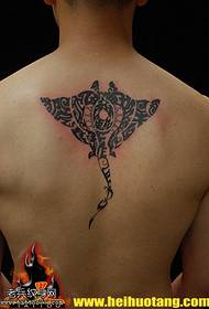 Back super large cool batfish tattoo pattern