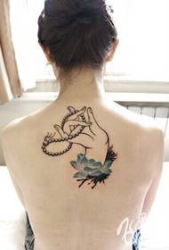 bellezza indietro moda bella bergamotto foto modello di loto tatuaggio