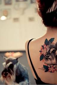 краса після Назад милий пес чорнила портрет татуювання малюнок