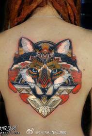 ຮູບແບບ tattoo fox ສີຫລັງ