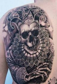 foto personale del modello del tatuaggio del pagliaccio di modo della parte posteriore
