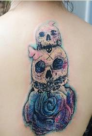 immagine della foto del tatuaggio del cranio di rosa personalità personalità moda