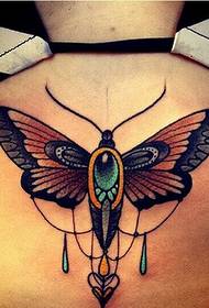 moteriškos nugaros gražus drugelio tatuiruotės modelio paveikslėlis