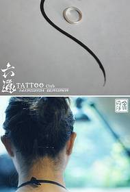 કિંગ્સીયુ ચિની શાહી પવન નાના કમળ ટેટૂ પેટર્ન