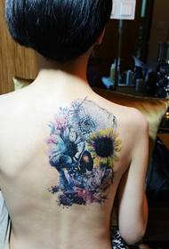 краса назад чорнила квітка мода Татуювання візерунок Вдячність малюнок