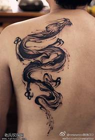 Zadní inkoustový drak tetování vzor