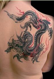 სილამაზის უკან dragon tattoo ნიმუში ენციკლოპედიის სურათი