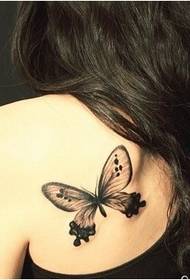 다시 여자 우아한 나비 문신 그림