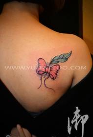 Kvinnlig ryggfärgad tatueringsmönster för bågefjäder