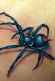 Pók tetoválás mintája: Alternatív klasszikus hátsó színű pók tetoválás minta