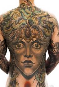 trend fashion full back Medusa dirûvê modela tattooê ya wêneyê