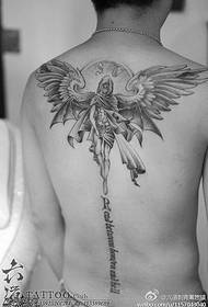 Vissza repülő angyal kezét kereszt tetoválás minta