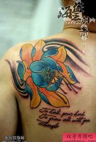 Tattoo show, share a back color lotus tattoo
