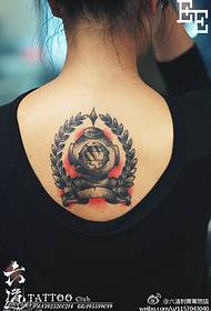 Victory in the space suit tattoo pattern