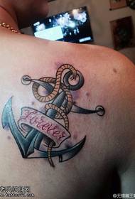 Terug anker tattoo patroon