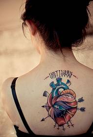belleza espalda personalidad corazón ojo tatuaje foto
