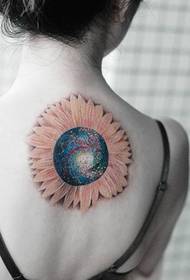 back back color color starry sun flower ຮູບແບບ tattoo ຮູບພາບ