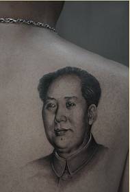 personal back fashion good-looking portrait of Chairman Mao tattoo picture